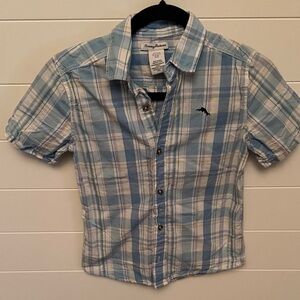 Tommy Bahama Light Blue Plaid Button-Up Shirt